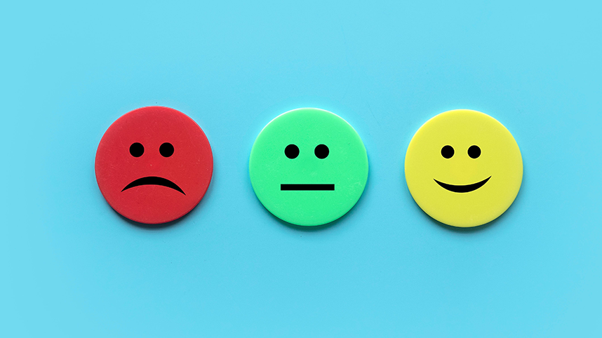 Unhappy, Neutral and Happy Smiley Faces