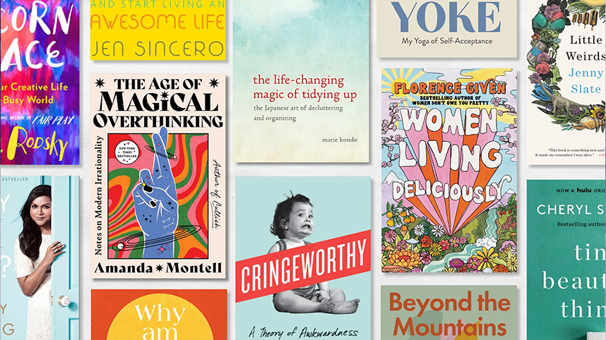 Covers of various self help books