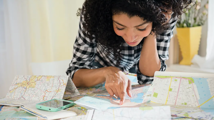Person looking at map